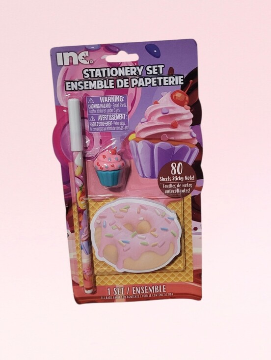 INC International Concepts Other - INC Pink Dessert Stationery Set with Sticky Notes & Pen